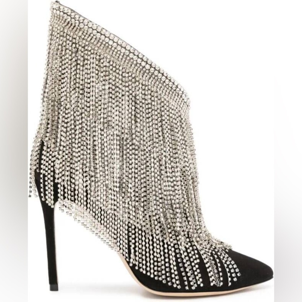 Sophia Webster Xena crystal fringe heel boots 5.5